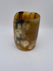 Vintage 1970s Horn CUFF Bracelet Wide Artisan Carved Made in Africa BOHO Hippie