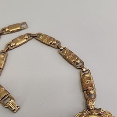 Vintage Kramer of NY Necklace Book Chain Victorian Revival Gold Tone SHORT 14″