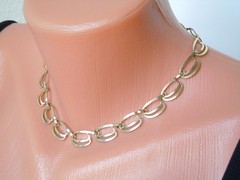Antique Necklace America Gold Plated Links 14.8 G/Adjustable 39-43 Cm