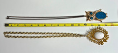 6 Vtg Necklace Pendant Lot Chunky Costume Owl Gold & Silver Tone Statement
