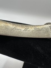 Sterling Silver Vintage Identity ID Bracelet, “Jeanne Petersen” 8-inch Curb