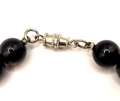 Jet Black w Bright Yellow Beaded Professional Necklace Steelers Colors 26 In