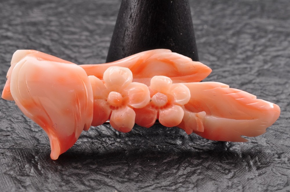 Vintage pink coral OBIDOME “Cherry blossom” Certificate, (56mm (2.20in) 59.0ct).