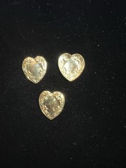 Vintage Gold Plated Heart for Jewelry Design/22K Quality Finish Over Brass NOS