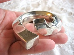 HUGE BOLD OVERSIZED SWIRL CIRCLE PIN MEXICO 925 STERLING SILVER STUDIO PIECE