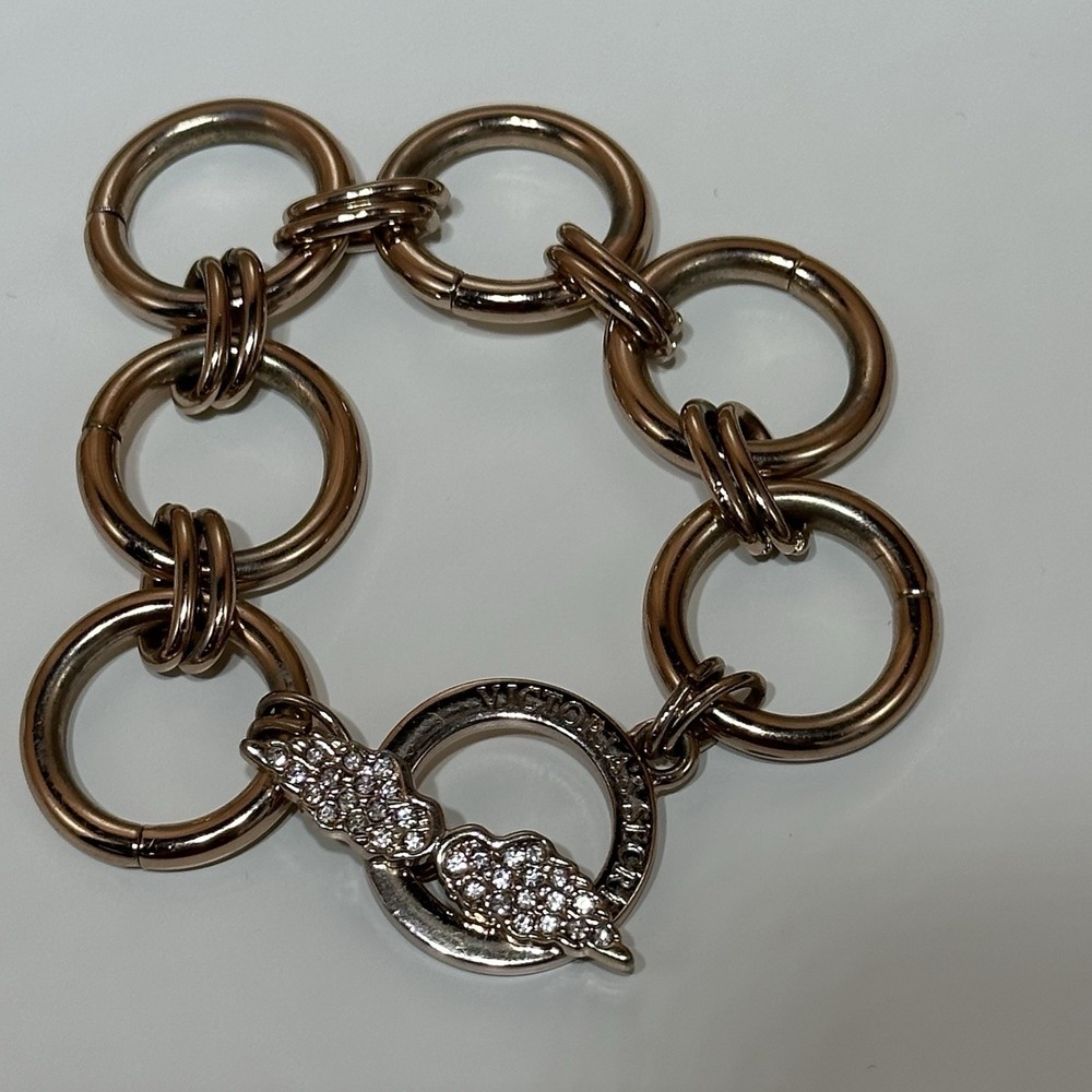 Vintage Victoria’s Secret Bracelet Y2K Angel Wings Rose Gold Tone