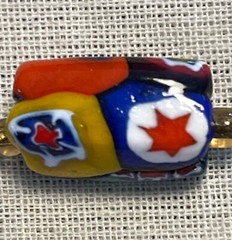 Rare Vtg Colorful Murano Millefiori Rectangular 5/8″ Bead Necklace Almost 23″L