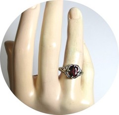 Pretty -RHODOLITE Garnet Ring – Violet Tint – Antique 14k Solid White Gold Mtg.