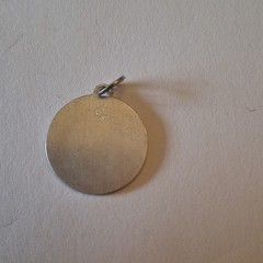 925 Sterling Silver Round Baseball Player Charm Pendant, Signed, No Stone
