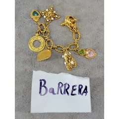 Jose & Maria Barrera Vintage 24K Gold Plated Multi-Charm Statement Bracelet