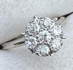 ESTATE HUGE VINTAGE FLOWER TOP DAISY TULIP PRINCESS RING 12K 13K 14K 15K