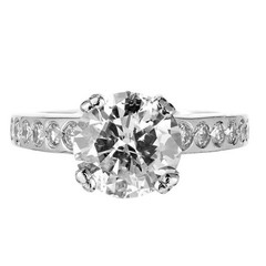 Vintage 2.44ct Transitional Ideal Cut Diamond Platinum Ring