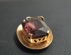 Beautiful Vintage Pendant dark Violet stone made in the USSR 1960s