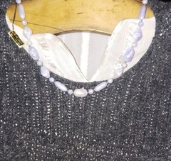 Vintage” Lavender Genuine Lucite Necklace Pearl Tone Pre-owned Costume Jewelry