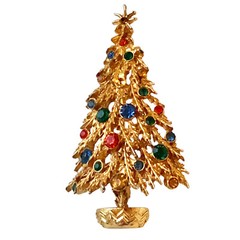 ART Arthur Pepper Vintage Christmas Tree Brooch Pin Signed – missing A stone