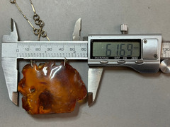 NATURAL OLD ANTIQUE YELLOW BUTTERSCOTCH BALTIC AMBER PENDANT 20,9 gr WITH CHAIN