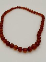 Antique Vintage Estate Jewelry HONEY Cherry BALTIC AMBER NECKLACE 74+ Grams
