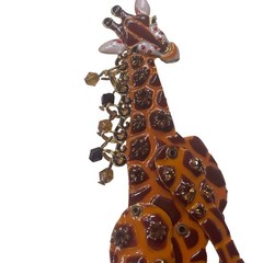 Lunch At The Ritz 2Go Articulated Movable Enamel Giraffe Brooch Pin