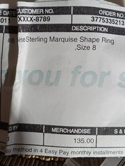 #8 Turquoise Sterling Marquise Shape Ring Size 8