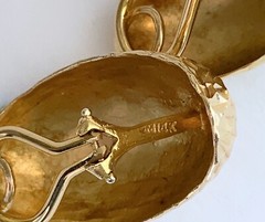 14K TEXTURED GOLD Omega Back Earrings | 9 grams