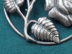 DANECRAFT Sterling Silver Rose Flower Pin: 2.25″ Diameter, 17 grams