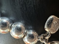Vintage Lauren Ralph Lauren Signed SilverTone Ball Bead 6.5” Bracelet