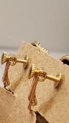 Vintage Napier Round Twisted Swirl Earrings Snap Screw Backs 1″