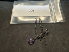 1.74g Vintage Sterling Silver 925 Butterfly Pink Necklace Adjustable 15 in M