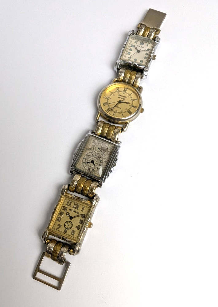 Vintage Steam Punk Wrist Watch Bracelet Unique Men’s Wrist Watches 7.75″ Long