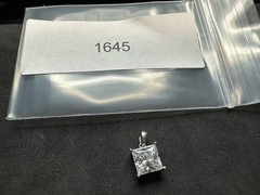 1.50g Vintage Sterling Silver 925 Square Cut Pendant Sparkling M