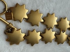 Vintage Anne Klein Matte Gold Star Link Choker Necklace Toggle Celestial 80s 90s
