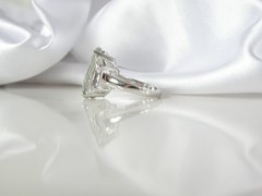 Vintage Sterling Silver 925 Natural Heated Green Amethyst Statement Ring Size 9