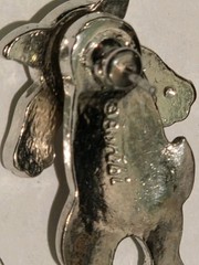 VINTAGE BEREBI BLACK & WHITE DOG ENAMELED PIERCED POST EARRINGS