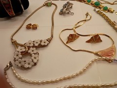 Large Lot Vintage Jewelry Trifari,925,Niello,