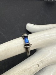 ⭐️Sterling Silver Blue Simulated Sapphire Size 5.5 (4)