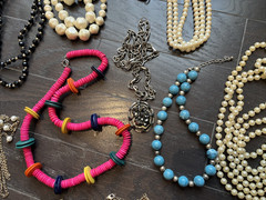 Vintage Necklace Costume Jewelry Lot of 16 , Chunky, Statement, Faux Pearls etc