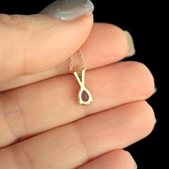 Estate Diamond Tanzanite 14k Yellow Gold Pendant on 10k Gold Chain Necklace Gift
