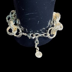 Graziano Gold Tone Rope Chain Bracelet Chunky Statement Vintage Adjustable Glam