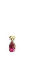 Vintage STS 925 Sterling Silver Pink Teardrop Pendant – Faceted Pear Shape