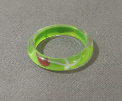 Vintage Hand Painted Lucite Resin Acrylic Ring – Size 8 – One of A Kind