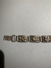 Vintage Silver Floral Panel Bracelet