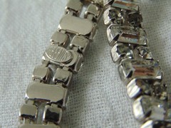 vintage Regency signed clear crystal baquettes rhodium plated bracelet as is
