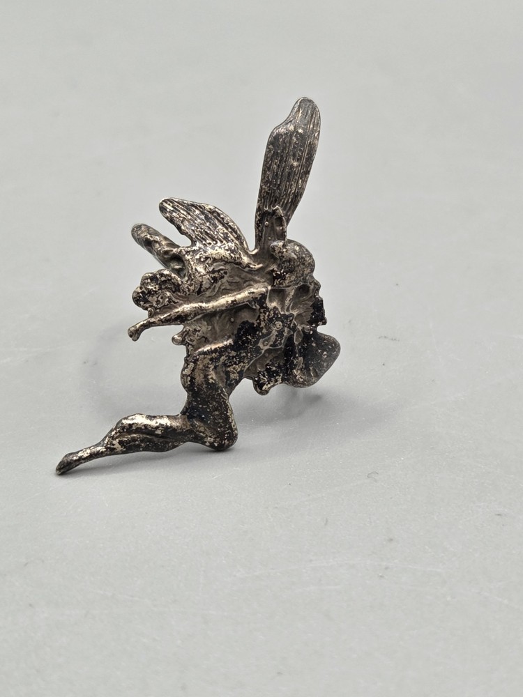 Large Winged Fairy Faerie Vintage Ring 925 Sterling Size 7 Rare, Unique .925 4g