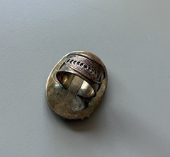 Vintage/Antique Chinese Porcelain Maiden Sterling Silver Ring Size 8.5 READ DESC
