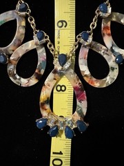 Art Deco Confetti Necklace Features Vibrant Multi Colored Acrylic Teardrops