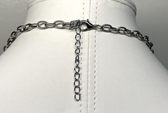 Orange Faux Howlite silver tone charm necklace 20”
