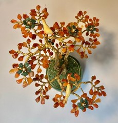 AUTHENTIC SWOBODA GEM TREE ~CARNELIAN, AVENTURINE, PEARL, BIRDS ON TREE ~ WOW!
