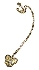Vintage Maximal Art John Wind Crown Locket Necklace Gold Tone Signed 16″-18″