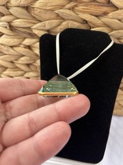 Vtg Faux Aqua Marine Glass Extra Large Pendant