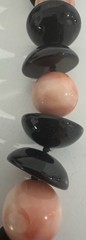 Elegant Estate AngelSkin Coral & Onyx Necklace No Clasp